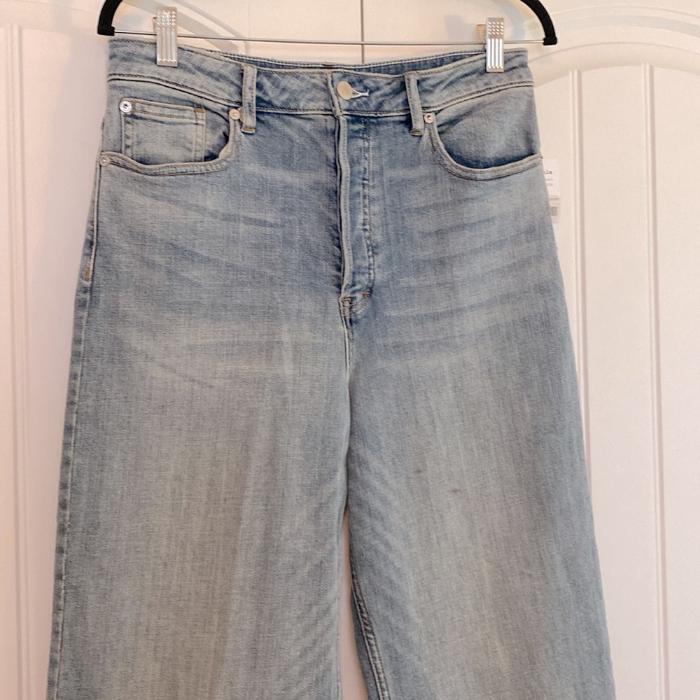 Free People NWT Women's High Rise Wide Leg Jeans Size 29 Blue Button Fly - Picture 2 of 14